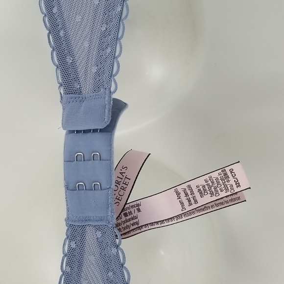 Victoria's Secret Dream Angel Bra Padded Smokey Blue Lace 32C - Picture 7 of 10